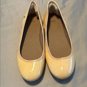 UGG Cream Patent Leather Ballet Flats